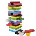 48 Pcs Colorful Wooden Mini Jenga Puzzle | Stacking Block Game | Challenging Color Wooden Tumbling Tower. 