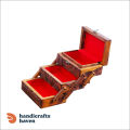 Wooden Hand Carved Jewellery Box For Girls Floral Design Sheesham Wooden Tralli Jewellery Box For Women. 