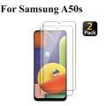 2 Pcs Samsung A50s Tempered Glass Screen Protector 2.5D Polish Glass For Galaxy A50s  - Transparent. 