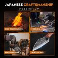 Original Made In Japan Huusk Knives, Hand Forged Meat Cleaver Butcher Knife for Meat Cutting, Japanese Kitchen Viking Knife with Sheath, Cooking Knife for Kitchen and Outdoor Camping, Thanksgiving. 