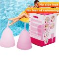 Pack of 3 Menstrual Cups, Period Cups + Box + Manual + Fabric Bags. 