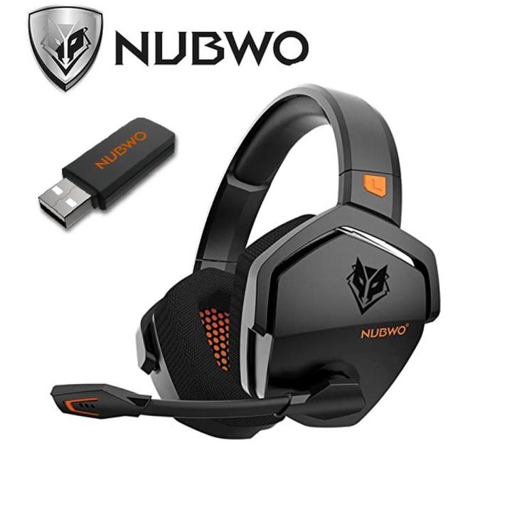 NUBWO G06 Bluetooth 5.0 Wireless and 2.4G usb dongle Gaming Headset with Crystal-Clear Microphone for PS5/PS4/PC Computer Headphone with Dual Chamber Driver, 7.1 Surround, Upto 17 hours of battery use , 3D Bass