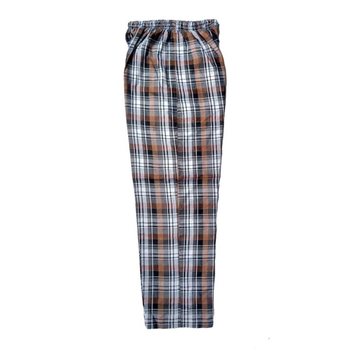 (Pack%20of%203)%20Men's%20Checkered%20Cotton%20Trousers%20%E2%80%93%20Comfortable%20Elastic%20Waist,%20Summer%20Casual%20with%20Pockets%20-%20Image%202