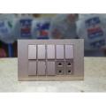 Prime Ms Gold 8 Switches+2 Sockets China Fitting Board (Metal Series). 
