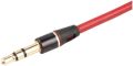 Asobilor Replacement 3.5mm Right Angle AUX Audio Cable Cord for Dr Dre Headphones Monster Solo Studio Speakers with Mic 1.2M (Red). 