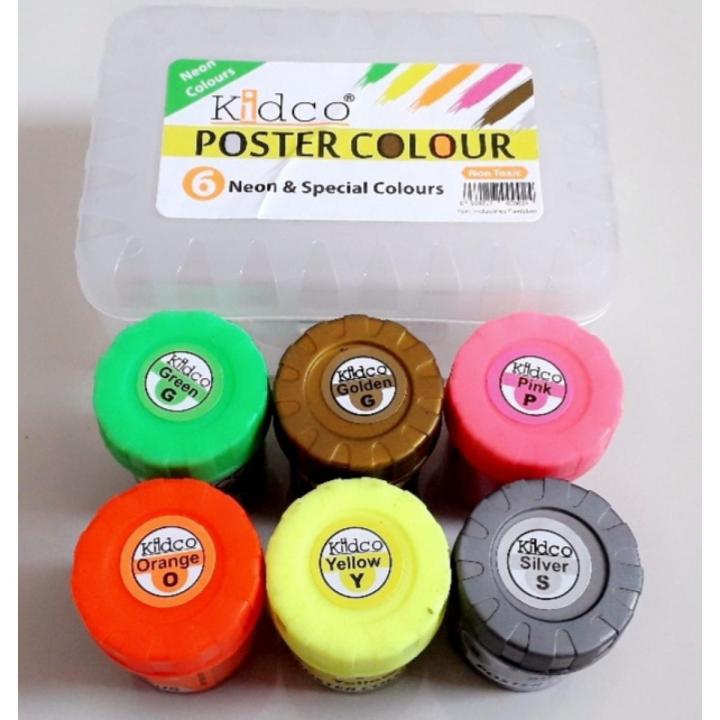 KIDCO Jumbo Neon Poster Color Pack of 6 Pcs
