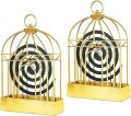 Mosquito Spool Holder, Metal Smoker Coil Holder, Mosquito Spool Holder, for Outdoor, Swimming Pool, Deck, Camping, Iron Insect Mosquito Coil Bracket Incense Sandalwood Fire and Wind Protection ,Mosquito Coil Birdcage Design Ornament for Home (Gold). 