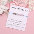 Anxiety Relief Bracelet Rose Quartz Healing Crystals Bracelet Stress Relief Jewelry Women Men Friendship Stress Relief Bracelet. 