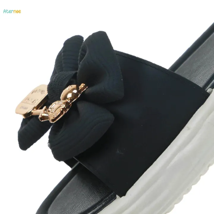 Flat%20Slippers%20Bow%20Tie%20Shoes%20Slip%20on%20Sandals%20for%20Streets%20Traveling%20Bathroom%2036%2037%20Black%20-%20Image%206