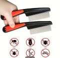 1pc Lice Comb, Stainless Steel Fine Tooth Comb, Professional Head Lice Nit Removal Hair Comb. 