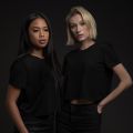 Pack Of 2 Women's Black Crop Top T Shirt. 