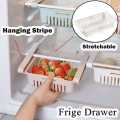 Adjustable Fridge Storage Basket Expandable Fridge Storage Rack Plastic Fridge Space Saver Food Organizer Tray. 