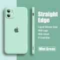 CrashStar With Logo Straight Square Edge Liquid Silicone Phone Case For iPhone 16 15 14 13 12 11 Pro Max Mini X XR XS Max 8 7 6 6S Plus + SE 2020 Soft Shockproof Phone Casing With Velvet Inside With Full Cover Camera Protection Phone Cover Hot Sale. 