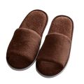 Unisex Coral Fleece Open Toe Home Indoor Shoes Hotel Slippers. 