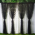 JM Floral Black White Lace Window Curtain Door Curtain Living Room Bedroom Drapes Sperate Curtains Home Decor Organza. 
