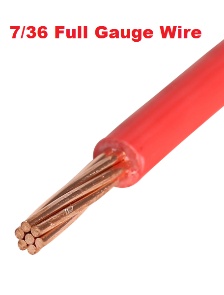 Electric wire 7/36, 4mm, Full Gauge Red Color