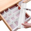Pack of 4 Adjustable Plastic Drawer Organiser Seperators Partion for drawers Space-saving Home Organiser. 