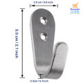 Pack of 6 Wall Hooks - Coat Hooks for Wall, Hooks for Hanging, Steel Hooks for Bathroom, Kitchen, Door or Wall Hanger & Robe Towel Hook with screws. 