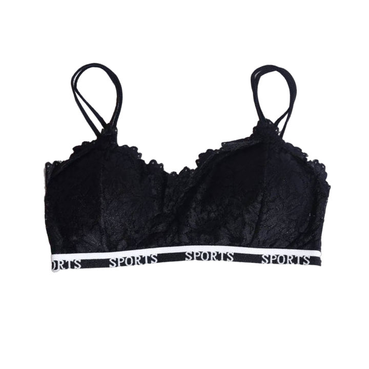 Women Padded Bra Lace Bralette Bra Top Padded Sweet Girls Bra Seamless Thin Wireless Lace Floral Padded Camisole For Women Girls Trendy Fashionable Stylish Cami Top Size: 32 - 36