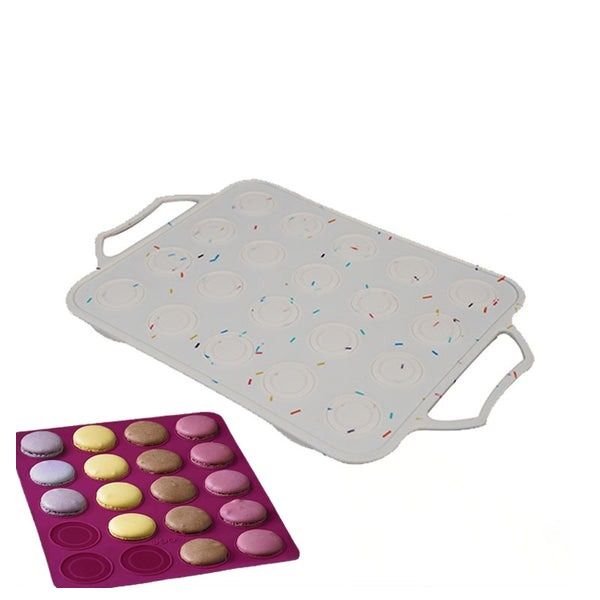 Silicone Non Stick Macaron Baking 20 Cavities Tray with Handles