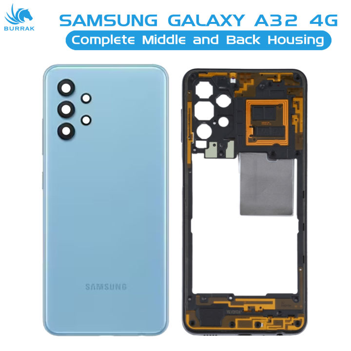 Samsung%20Galaxy%20A32%20Housing%20Middle%20Frame%20With%20Side%20Button%20and%20Camera%20Lens%20Body%20Casing%20Replacement%20For%20Galaxy%20A32%20-%20Blue%20-%20Image%202