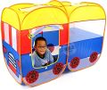 School Bus Tent for Kids - Big Size Pop Up Bus Shaped Tent House Playhouse Folding Tent Bus Shape 54 X 37 X 27 Inches  (Red, Yellow). 