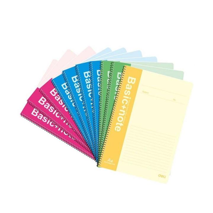 Basic+Note Spiral Note Book Narrow Line - 8mm X 30 Lines - 60 Sheets - A4 Size - Yellow