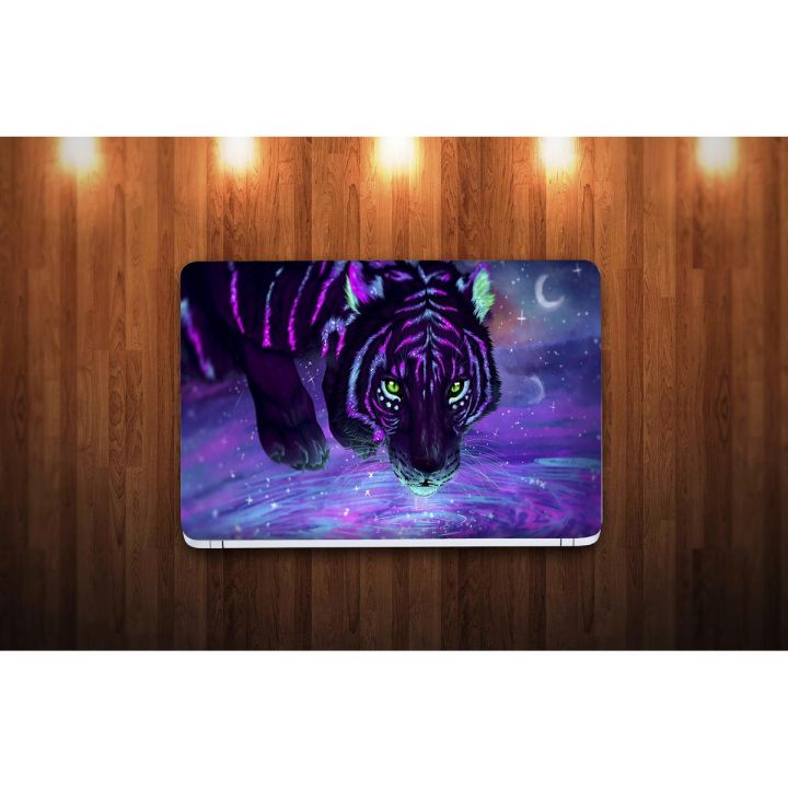 Green Eyes Night Reflection Tiger  Laptop Skin Sticker Cover Art Decal Protector