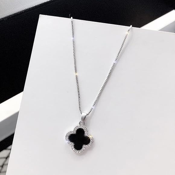 Four Leaf Clover Necklace , Clavicle Chain Pendant , Trendy korean Vintage Lucky Four Leaf Clover , Necklaces for Girls , Jewelry Gift