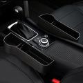 【High quality plastic】Car Seat Box Storage Car Seat Side Pocket Gap Slit Pocket Storage Organizer(model: plastic-Set with 2-Black). 