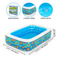 Bestway 54120 Happy Flora Swimming Pool For Kids 90 Inch Inflatable Rectangular Large Kids & Family Swimming Pool Summer Season Pools Party With Inflatable Vinyl Deep Swimming Pool with 22 Inch depth 5 foot width & 7.5 ft. 