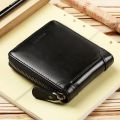 Wallet for Men - Round Zipper Short Wallet for Men. 