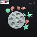 Silicone Mold Set Mermaid Tail Sea Animal Cookie Cake Kitchenware for Home Use. 