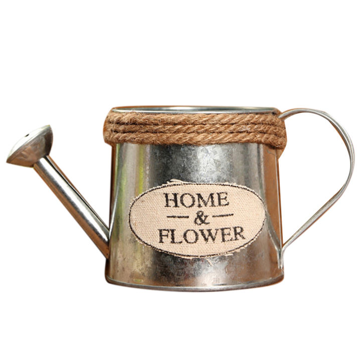 Amamia Vintage Letters Engraved Garden Bonsai Plant Flower Iron Watering Can Pot Kettle