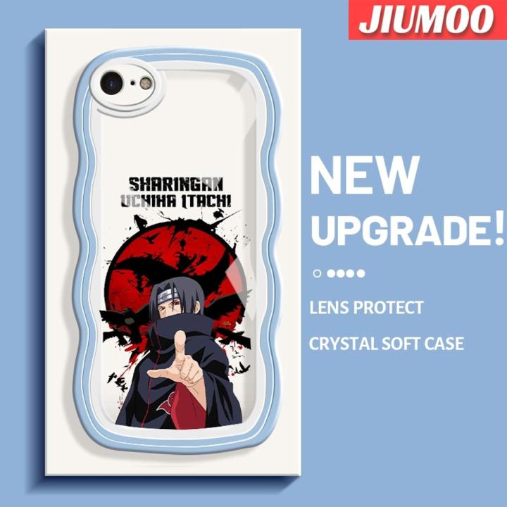 JIUMOO For iPhone 6 6 Plus 6s 6s Plus Case Cartoon Uchiha Itachi Pattern Colorful Lovely Cream Wave Border Soft Clear Shockproof Phone Cases Creative Camera Transparent Casing Simple Gentle Protective Cover