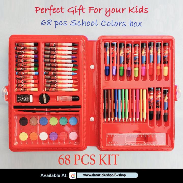 Color Box 68 PCS Kit Pencils Colors Drawing Painting Art Box Multi Colour  / Set With Button Box Best Quality