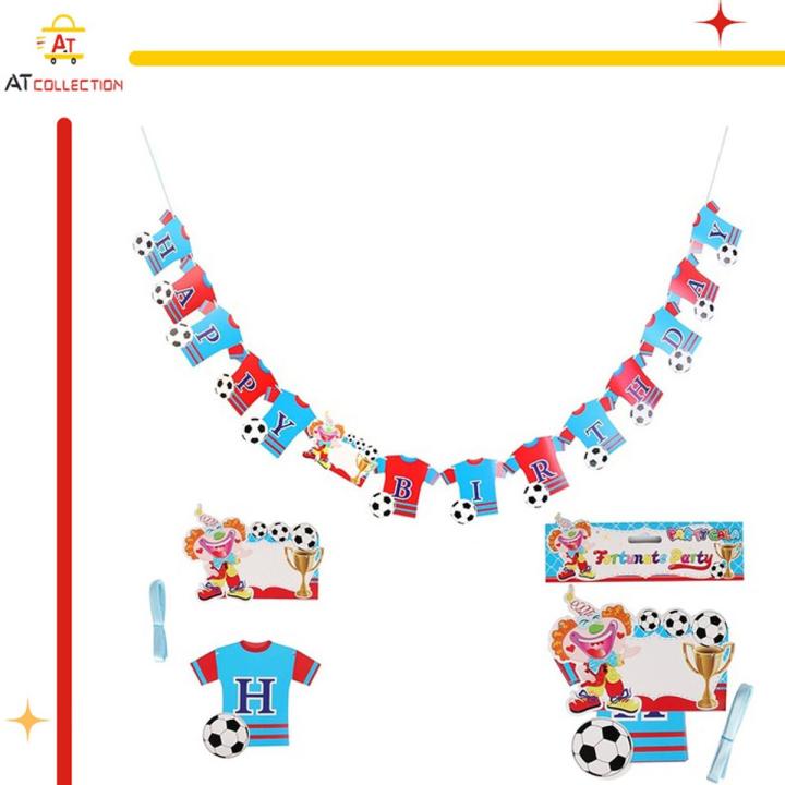 Soccer Birthday Banner – Happy Bday Bunting Sign With Soccer Balls, Party Decoration - View #3