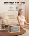 EZVALO (CSD01) Alarm Clock with Wireless Charging,Multifunctional Alarm Digital Clock with Bluetooth Speaker,Dimmable LED Display with 9V&2A USB & USB C PD Fast Charging Port,Clock Radio, Halo Night Light for Bedroom,Aesthetic Bedside Alarm Clock. 