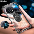 Phone Case OnePlus 11 Pro Back Cover Clear Beehive Design Car Magicnet Air Cushion Magicnet Buckle Bracket Ring Transparent Casing for Oneplus11 Cover Cases. 
