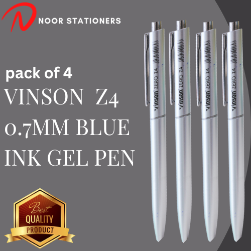 Pack of 4 Vinson Zero Ball Pen 0.7 mm by NOOR STATIONERS