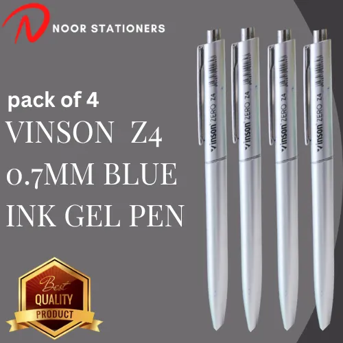 Pack of 4 Vinson Zero Ball Pen 0.7 mm by NOOR STATIONERS