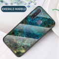 Case for Samsung Galaxy A21 Tempered Glass Protective Layer on the Back and TPU Bumper Anti+shock Shock Absorption Protective Cover. 