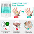 Automatic Soap Dispenser Sensor 700ML + 4 CELL Machine With Charging Cable Wall Mounted Hand wash dispenser for bathroom washroom Touchless motion sensor soap dispenser Automatic foaming hand washer Induction Dispenser Home Kitchen, infrared sanitizer. 