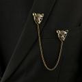 Lion Chain Brooch For Men Women Lapel Pin. 