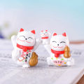 1PCS PVC Mini Lucky Cat Decoration Home Decor Kawaii Lucky Cat Maneki Neko Ornaments Creative Toy Miniature Figurines For Gift. 