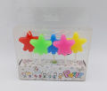 MULTICOLORS STARS CANDLE SET ( PACK OF 5 CANDLES ). 