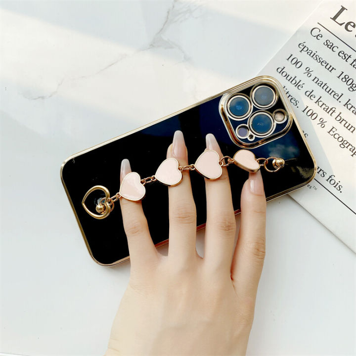 COROGI%20for%20Samsung%20Galaxy%20J5%20Prime%20Back%20Cover%20with%20Love%20Heart%20Bracelet%20Chain%20Stylish%206D%20Plating%20Shiny%20Cases%20Soft%20Silicone%20Mobile%20Phone%20Case%20Pouch%20for%20Girls%20-%20Image%204