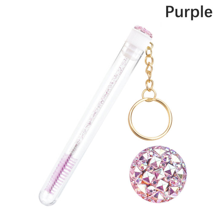 Eyelash Mascara Wands Empty Tube With Keychain Lash Spoolies Plastic Case Brush Holder