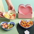 8pcs Heart Shaped Multi-Coloured Snack Plates For Kidz HEART SHAPE 8 PLATE WITH STAND/EASY AND TRENDY FOR SERVING & USAGE/8PC PLATE SET Pack of 6 plastic glass. 