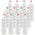 HAOEN 12-Pack 8 Oz Condiment Squeeze Bottles with Red Tip Cap - Durable Plastic Squirt Bottle for Ketchup, Sauces, Syrup. 